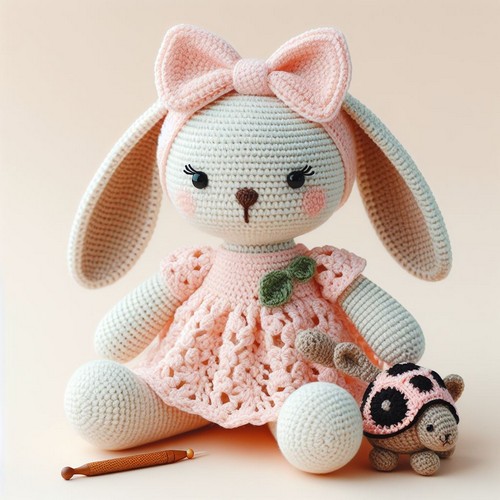 Crochet Bunny in Dress Amigurumi Pattern Free