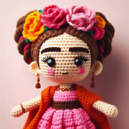 Crochet Doll Frida Kahlo Amigurumi Pattern Free