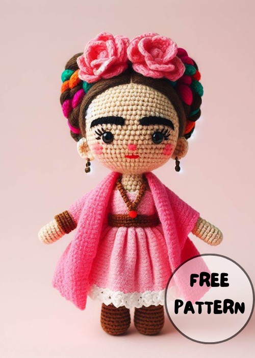 Crochet Doll Frida Kahlo Amigurumi Pattern