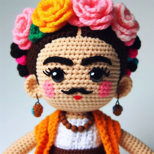 Crochet Doll Frida Kahlo Amigurumi
