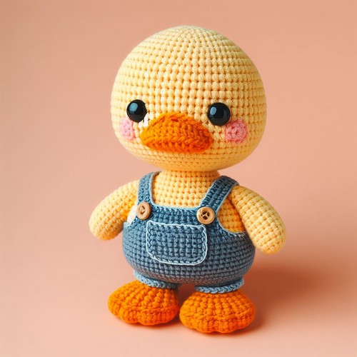 Crochet Duck with Overalls Amigurumi
