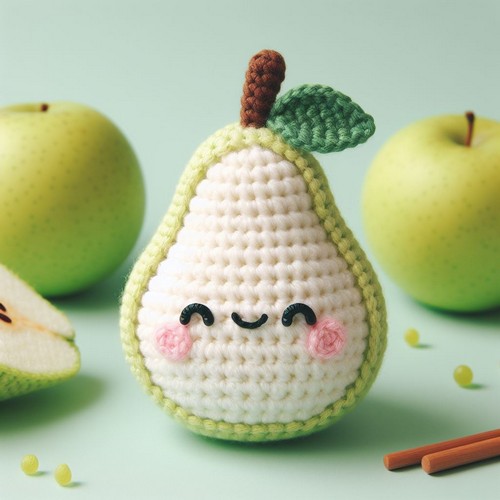 Crochet Kawaii Pear Amigurumi