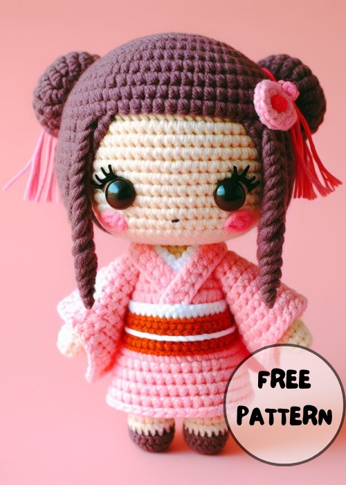 Crochet Nezuko Doll Amigurumi Pattern Free