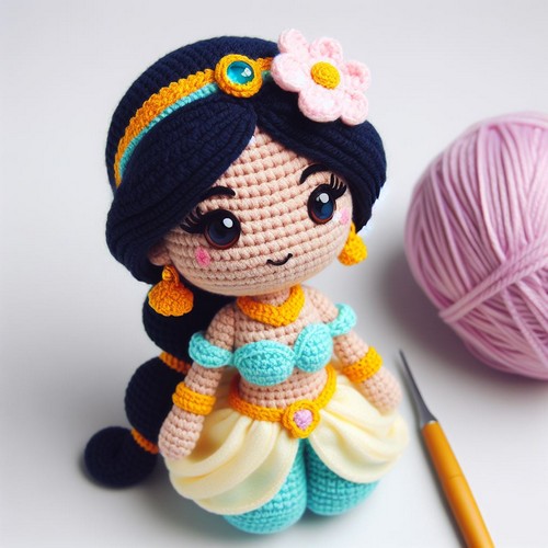 Crochet Princess Jasmine Doll Amigurumi Pattern Free