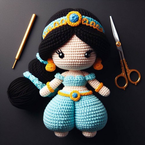 Crochet Princess Jasmine Doll Amigurumi Pattern