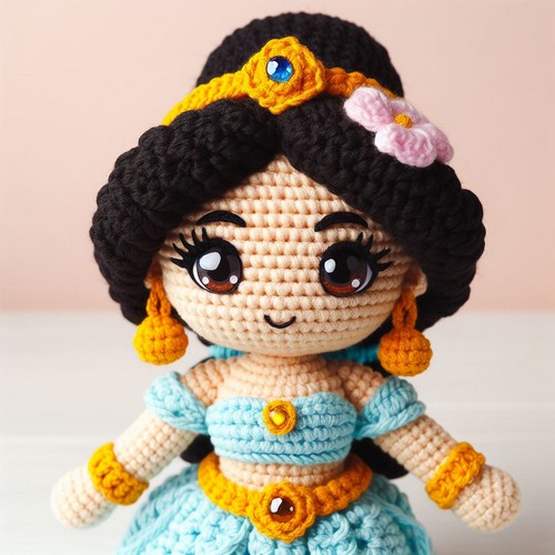 Crochet Princess Jasmine Doll Amigurumi