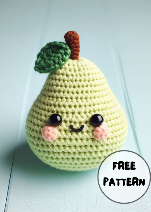 Free Crochet Kawaii Pear Amigurumi Pattern