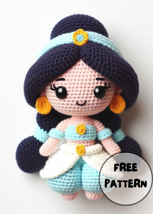 Free Crochet Princess Jasmine Doll Amigurumi Pattern