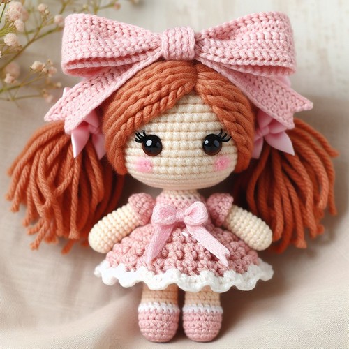 Free Crochet Ribbon Girl Doll Amigurumi Pattern