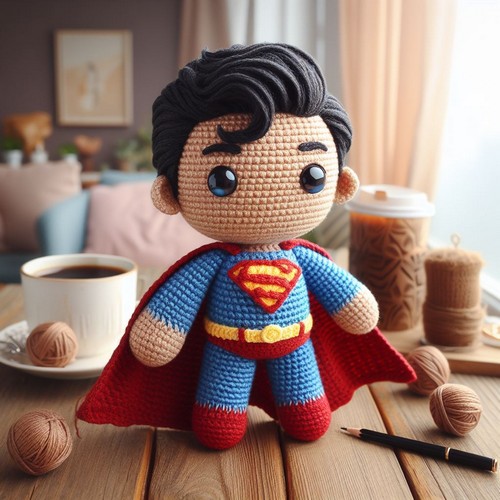Free Superman Amigurumi Crochet Pattern