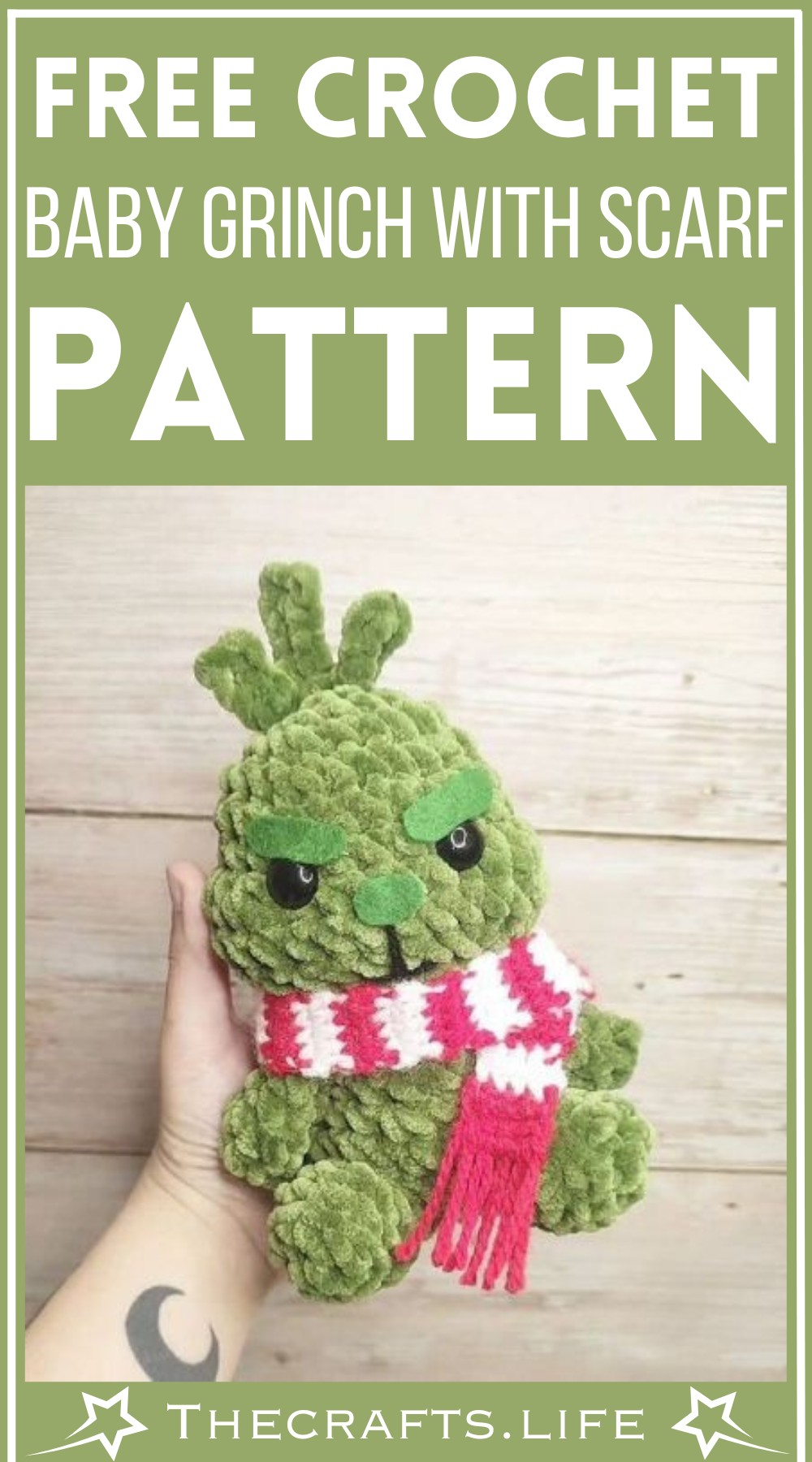 Crochet Baby Grinch With Scarf Pattern