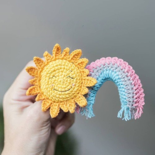 Crochet Sun And Rainbow Pattern