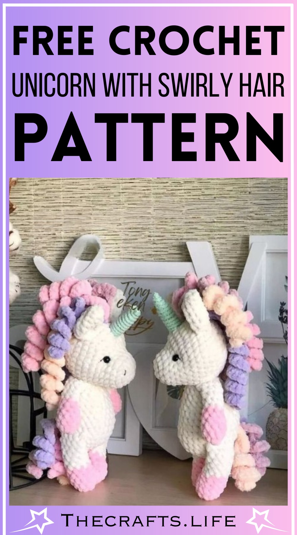 Crochet Unicorn With Swirly Hair Pattern