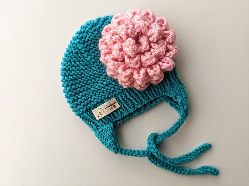 Newborn Baby Cap With Earflaps Knit Pattern