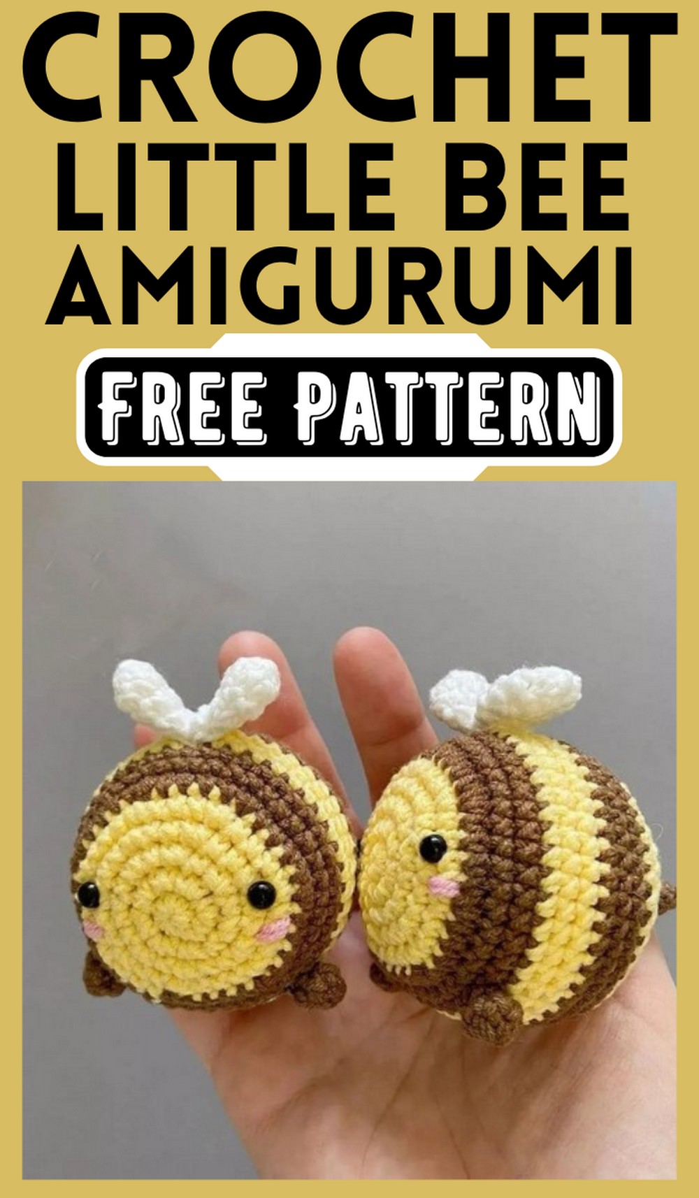 Cute Crochet Little Bee Amigurumi Pattern Free