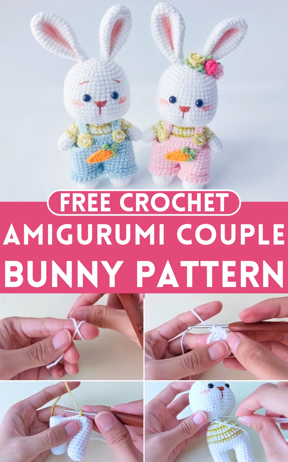 Crochet Amigurumi Couple Bunny Pattern