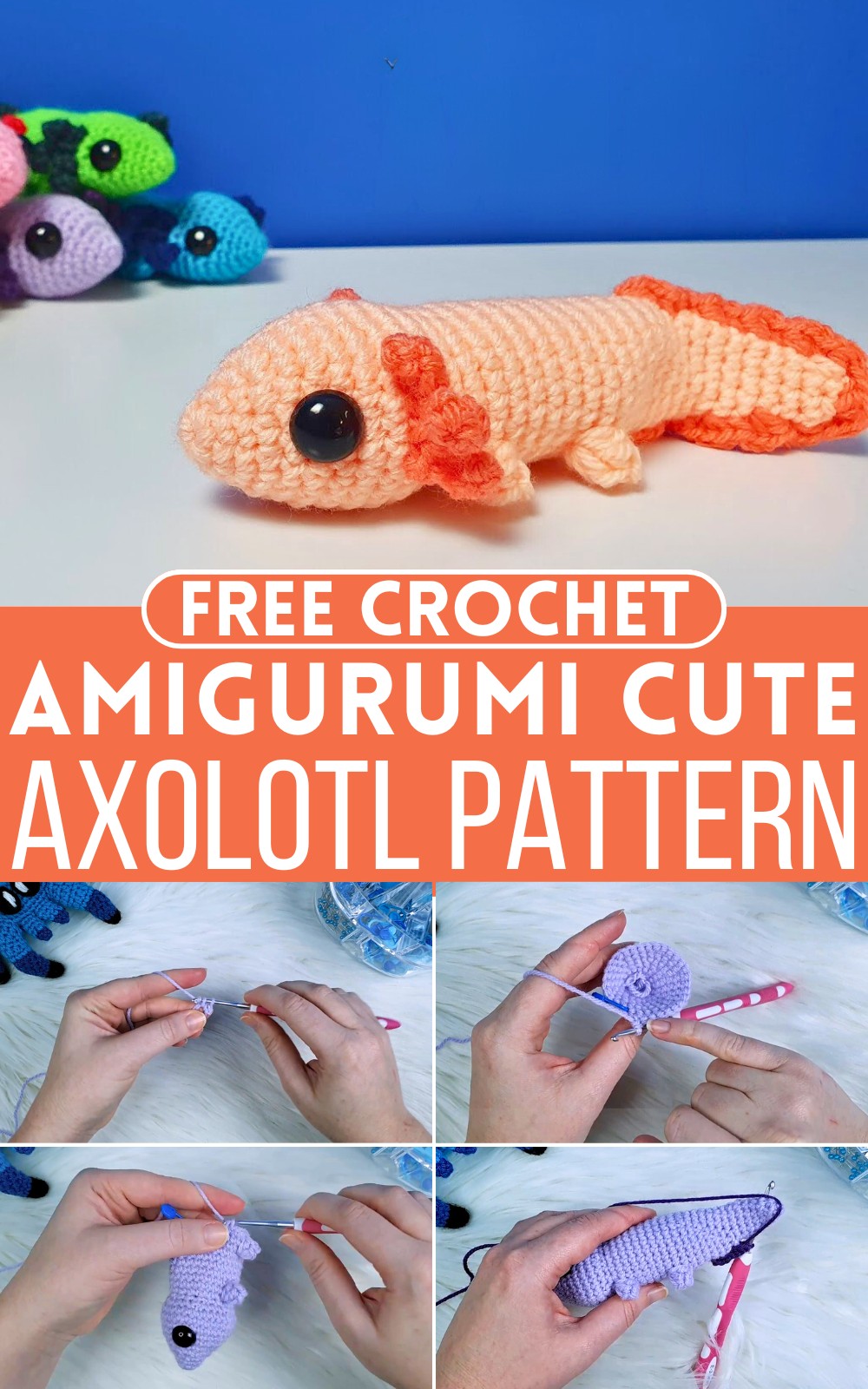 Crochet Amigurumi Cute Axolotl Pattern