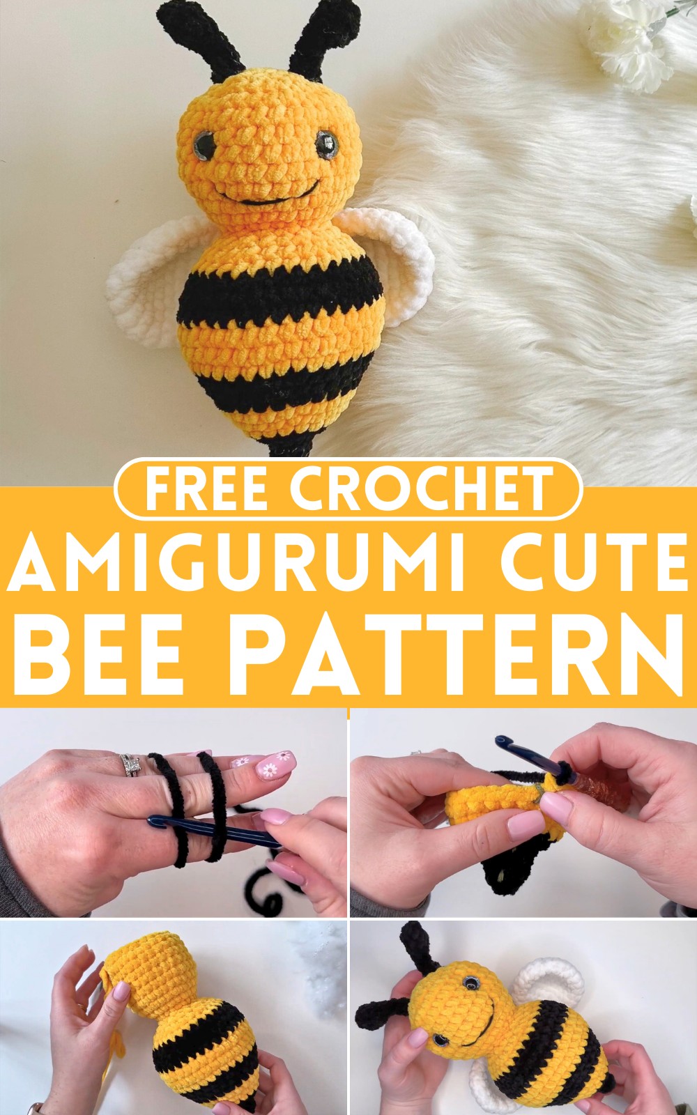 Crochet Amigurumi Cute Bee Pattern