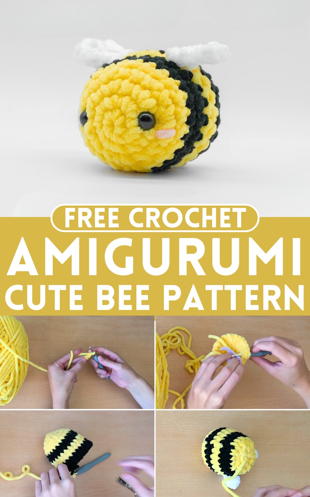 Crochet Amigurumi Cute Bee Pattern