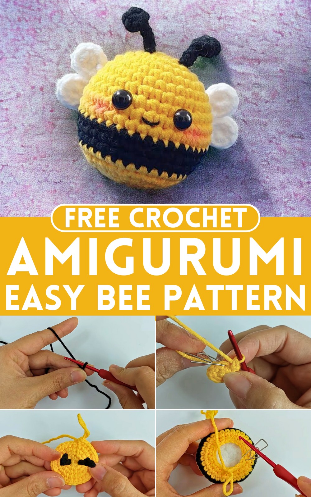 Crochet Amigurumi Easy Bee Pattern