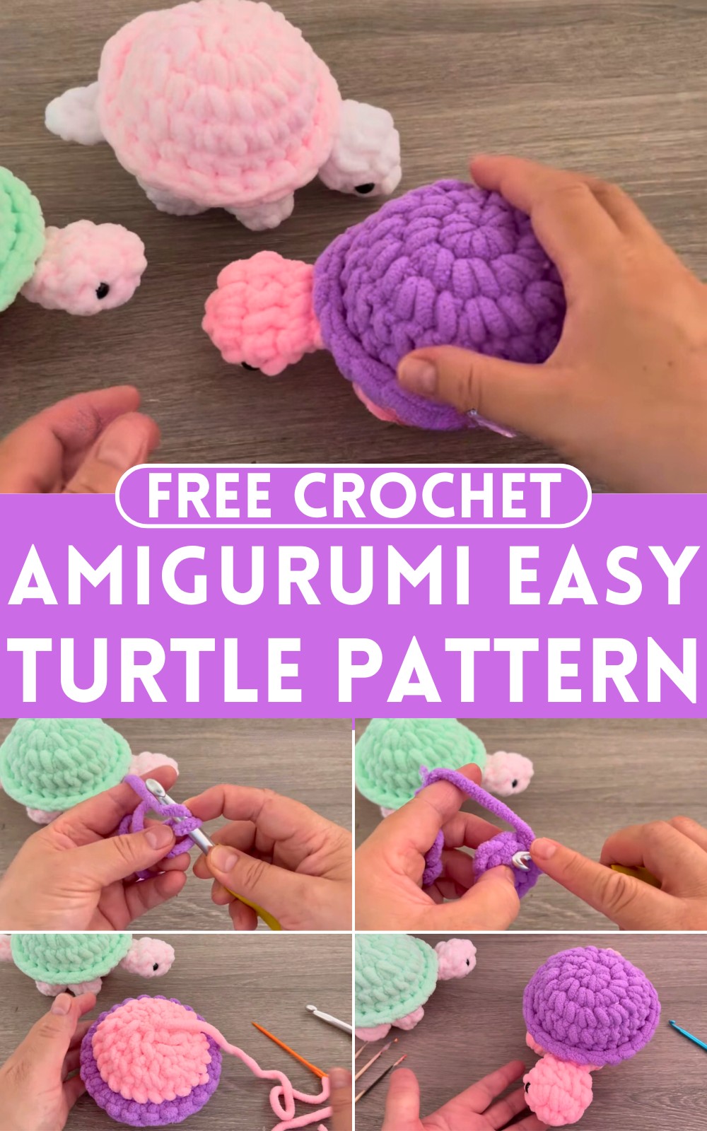 Crochet Amigurumi Easy Turtle Pattern