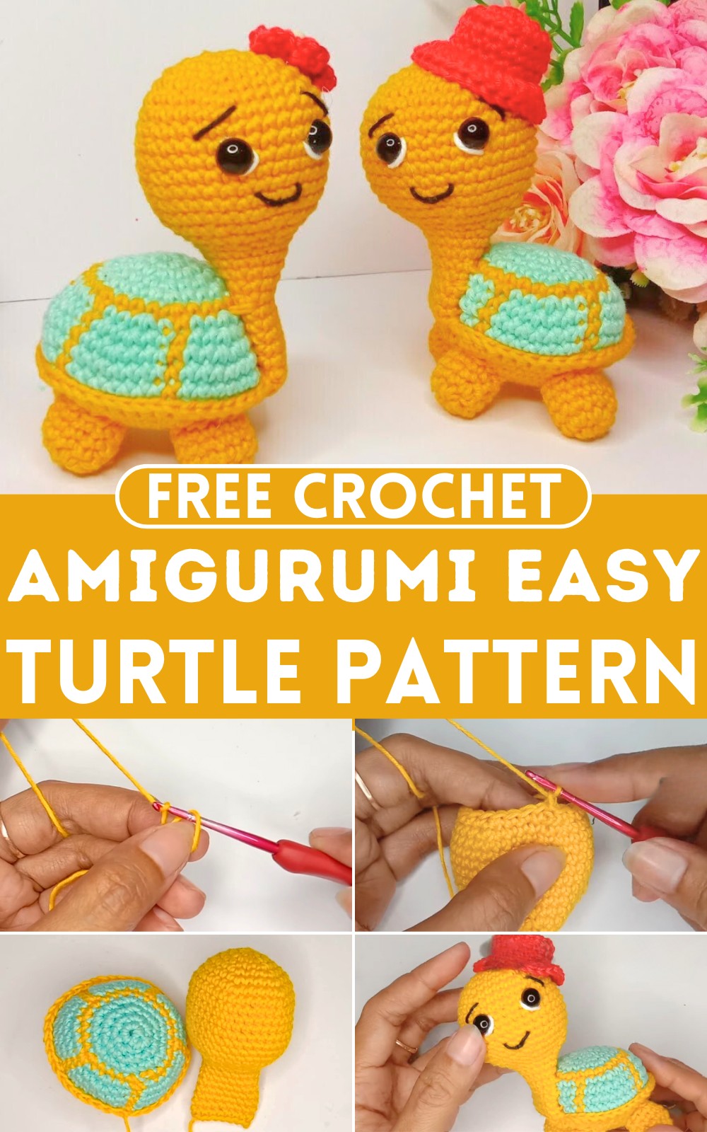 Crochet Amigurumi Easy Turtle Pattern