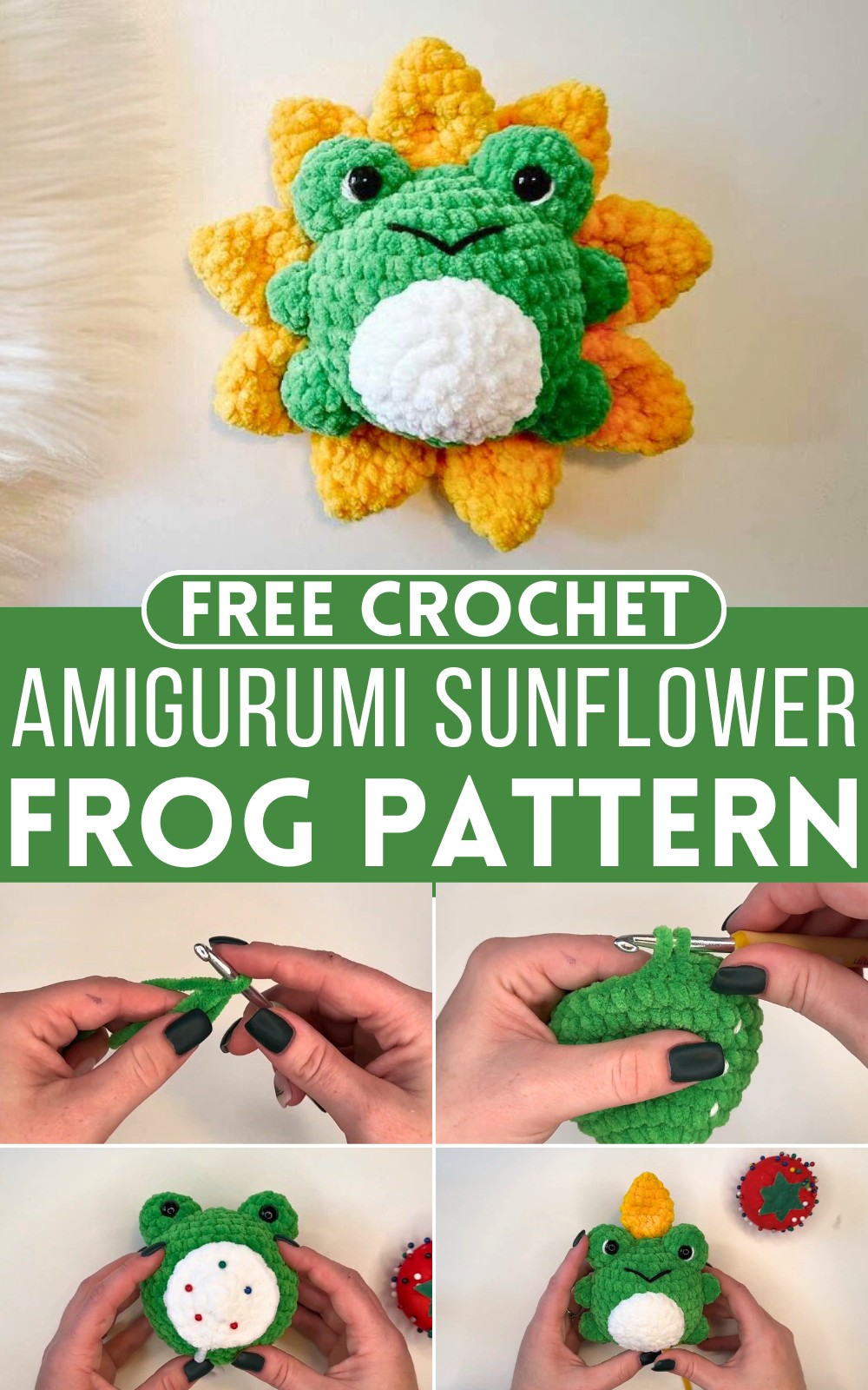 Crochet Amigurumi Sunflower Frog Pattern