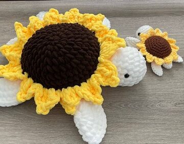 Crochet Amigurumi Sunflower Turtle Pattern