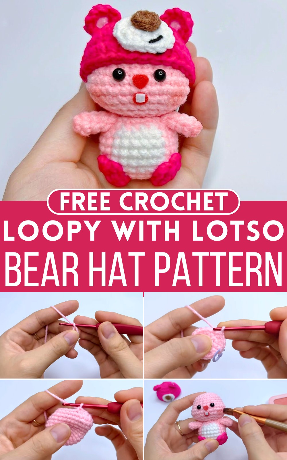 Crochet Loopy With Lotso Bear Hat Pattern