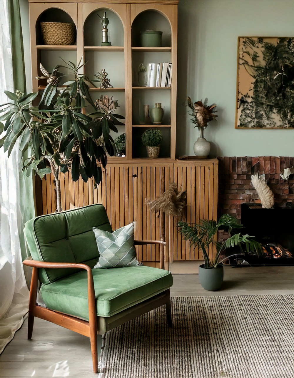 Cozy Green Billy Hack for Living Room