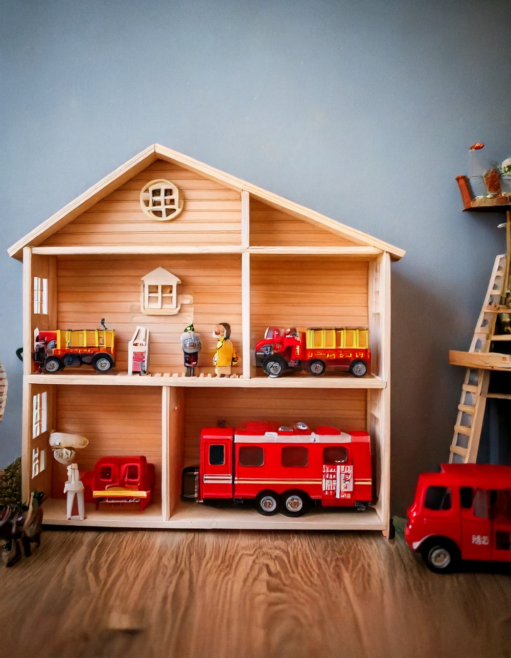 Fire Station Flisat Dollhouse Makeover
