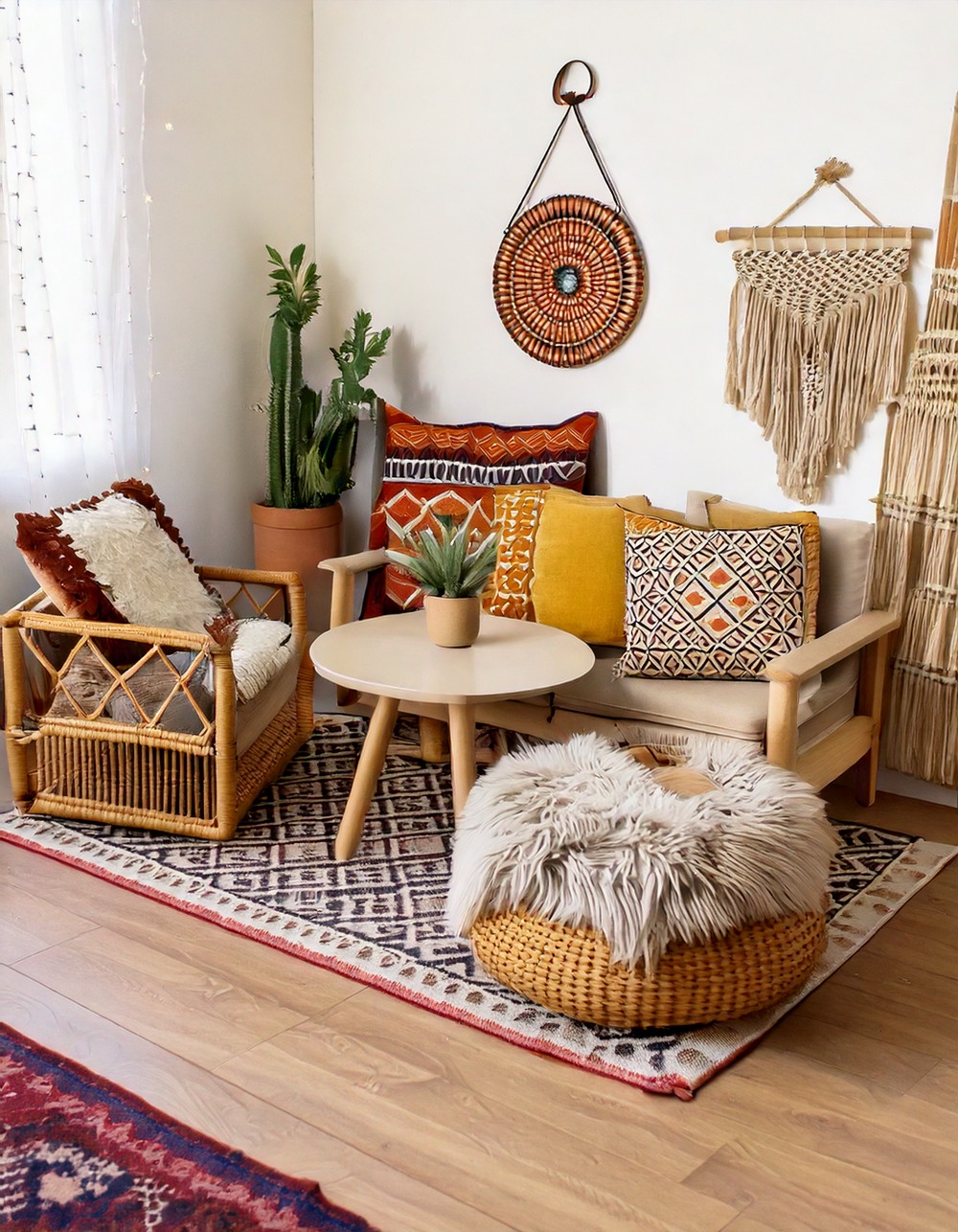 Modern Bohemian Dollhouse Living Room