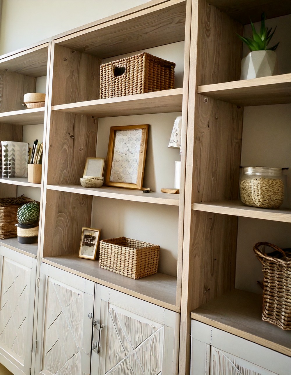 Neutral Built-in Billy Bookcase Elegance