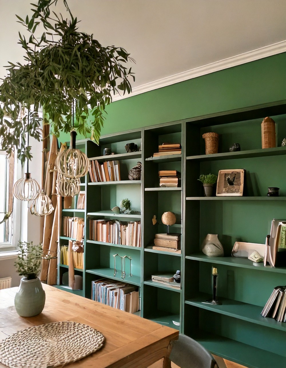 Sage Green Billy Bookcase Dining Upgrade