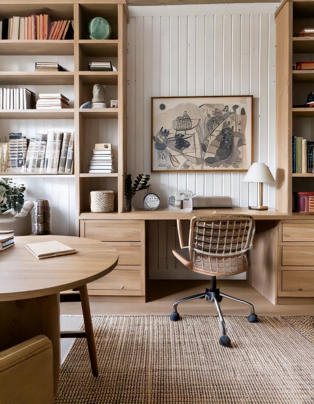 Serene Office Built-in Billy Makeover