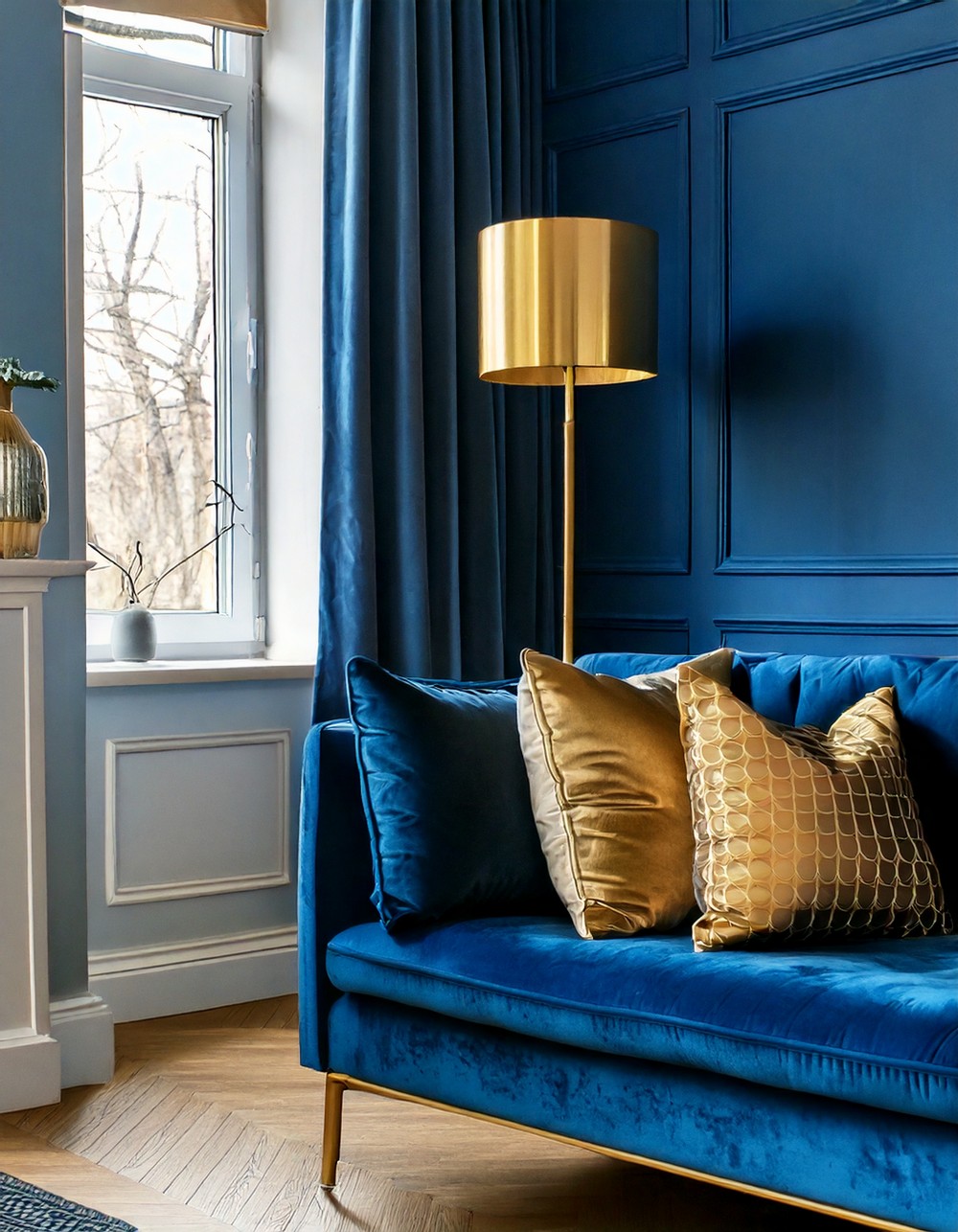 Blue and Gold Living Room Style Combinations