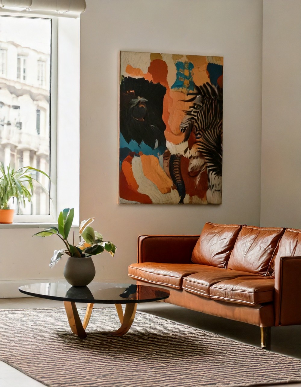 Chic Harmony in Leather and Art