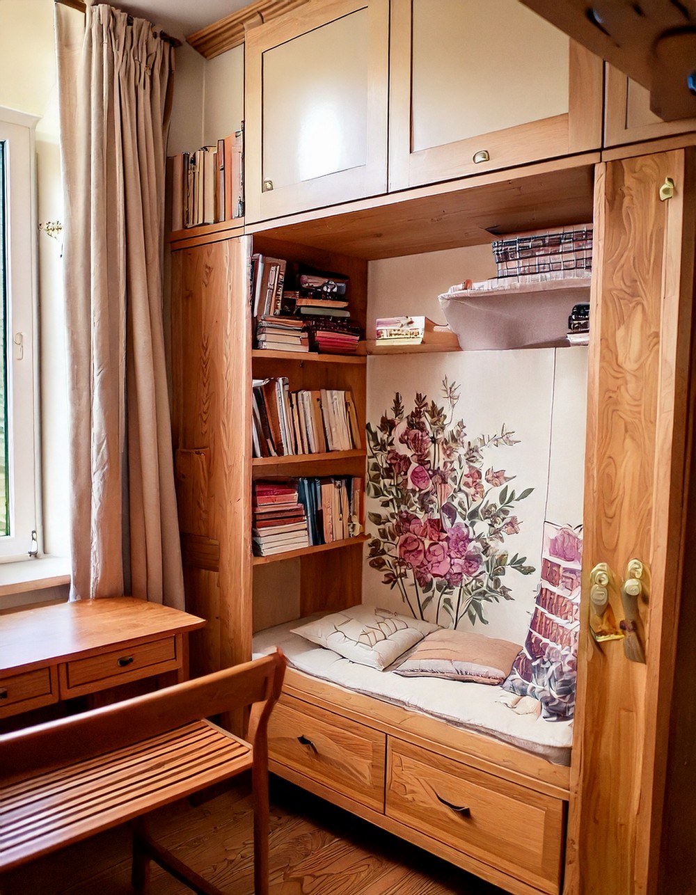 Floral Nook Creates Cozy Reading Sanctuary