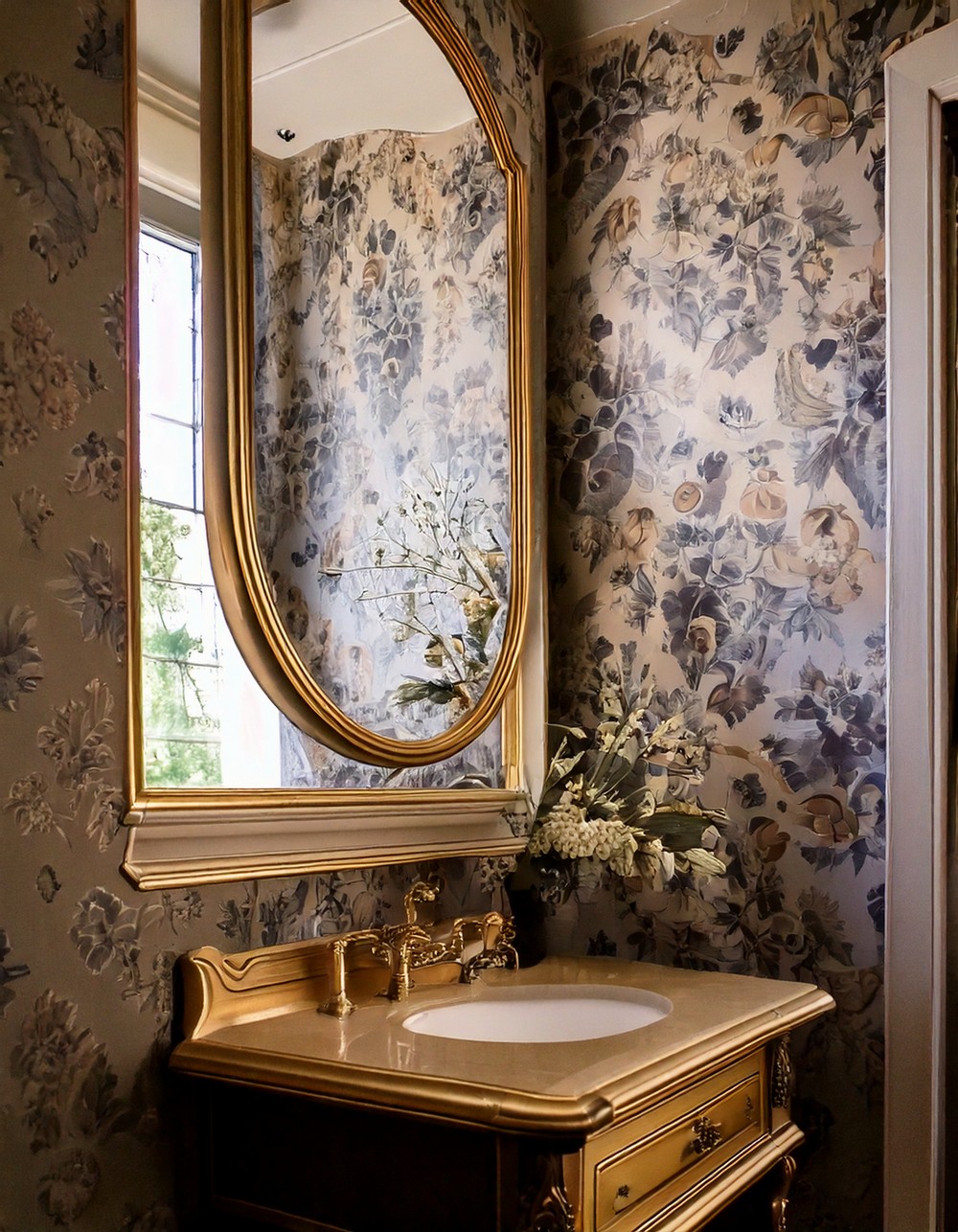 Glamorous Vintage Charm With Scenic Wallpaper