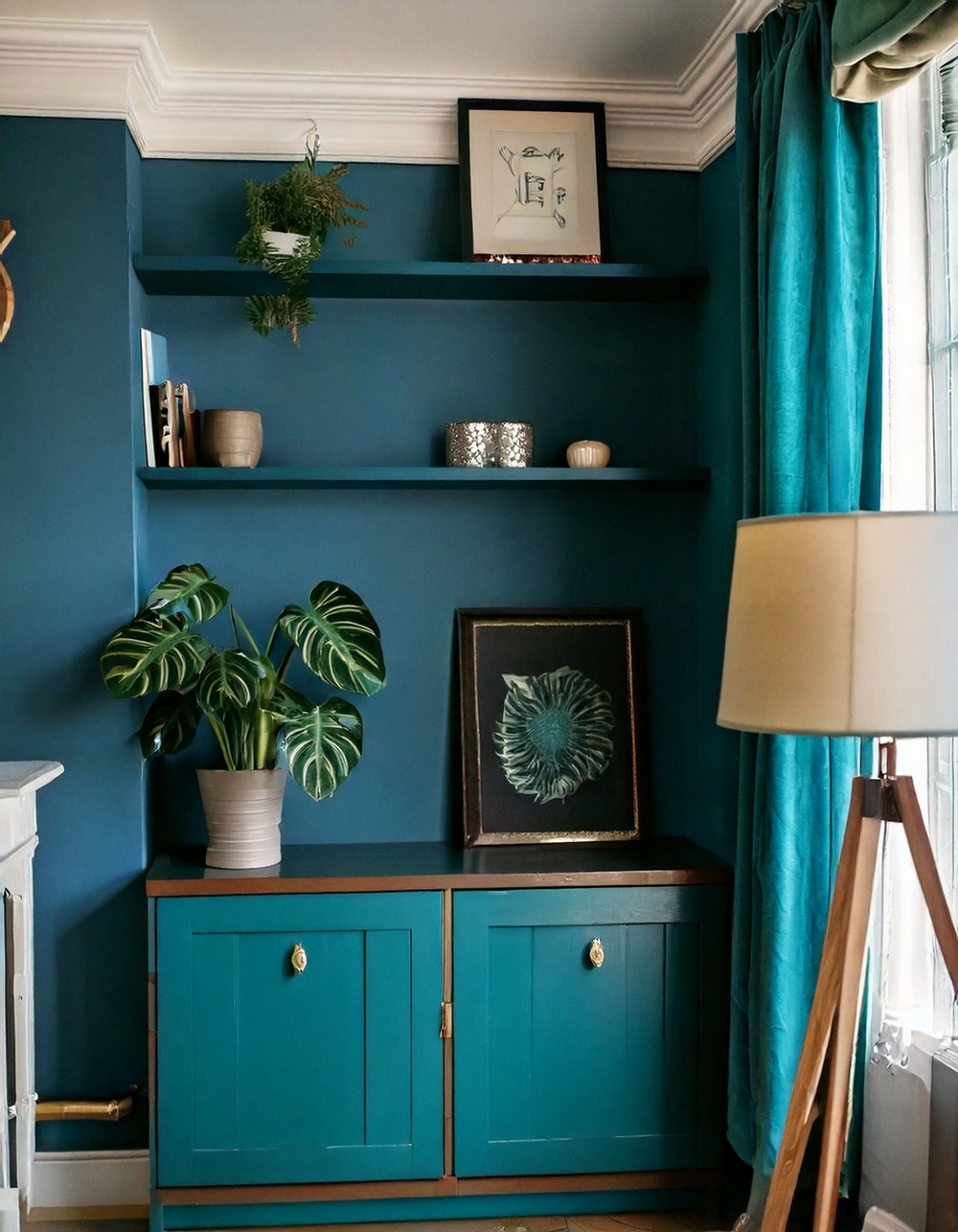 Opulent Teal Corner for Effortless Sophistication